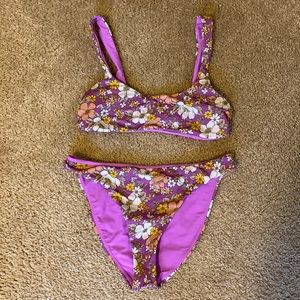 Floral swimsuit 2 piece, worn once